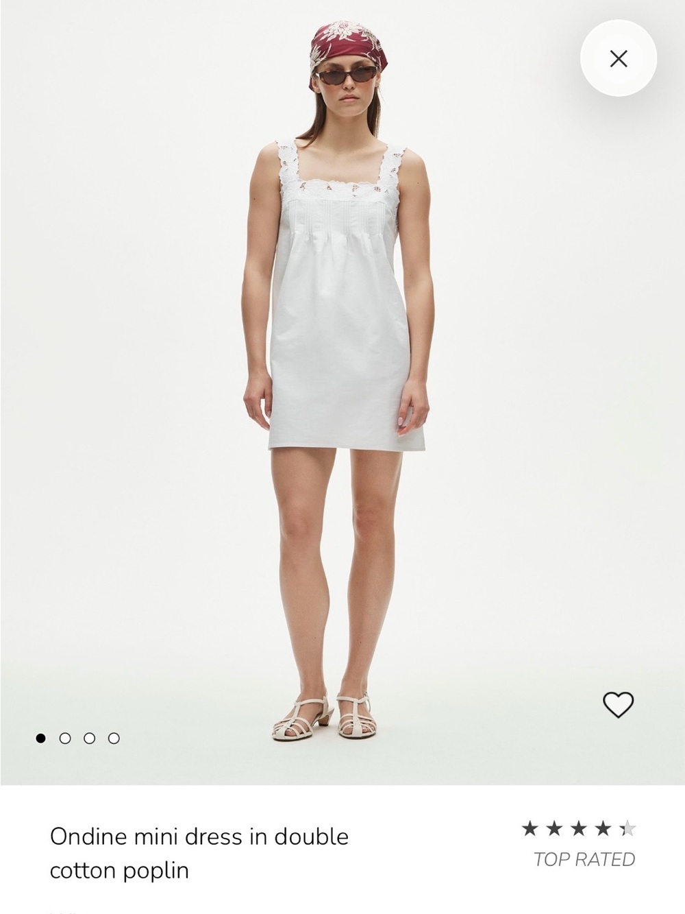 J. Crew White Ondine Mini Dress with Eyelet Straps
